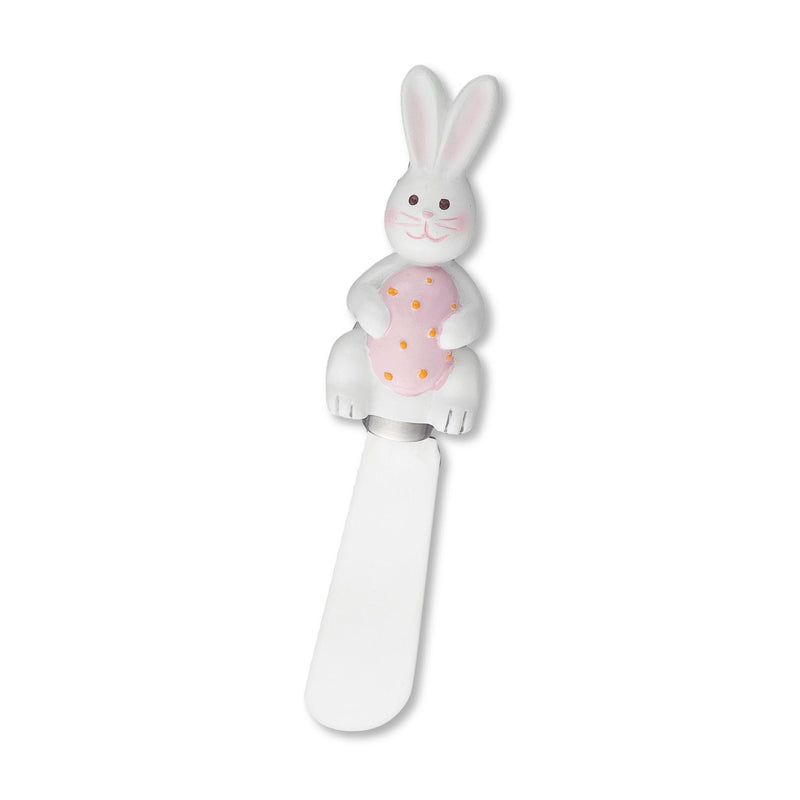Wine Things Easter Bunny Cheese Spreaders, Hand-Painted Resin Handles with Stainless Steel Blades for Spreading Cream Cheese, Butter, and Jam, Assorted Designs, Set of 4