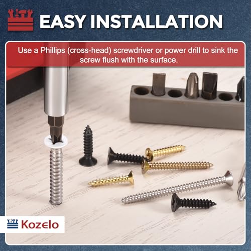 200pcs Phillips Wood Screws - [#8x2-3/4] Carbon Steel Black #8x2-3/4" 200