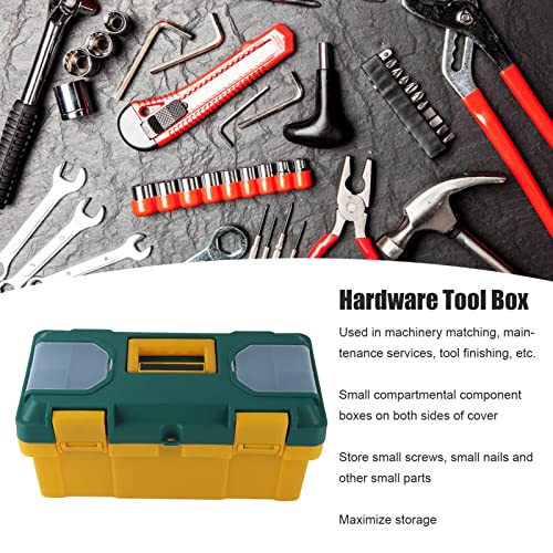 Electrician Hardware Tool Box, Hardware Tool Storage Box Car Portable Storage with Removable Tray Grip Handle Small Parts Case PP, Toolboxes (17in) 17in