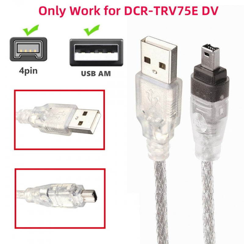 NFHK USB Male to Firewire IEEE 1394 4Pin Male iLink Adapter Cord Cable for DCR-TRV75E DV 1m USB Firewire Cable 6Pin Male to USB Male
