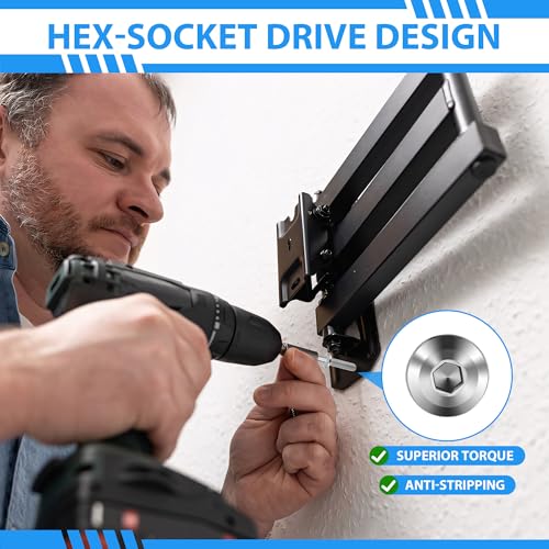 Hurricane Shutter Screws 1/4-20 x 1-1/2'', 304 Stainless Steel Sidewalk Bolts, Rust-Resistant and Weatherproof Fasteners Hardware, Hex Socket Head Furniture Bolts with Drill Bit (100-Pack) 1/4X1-1/2'' 100