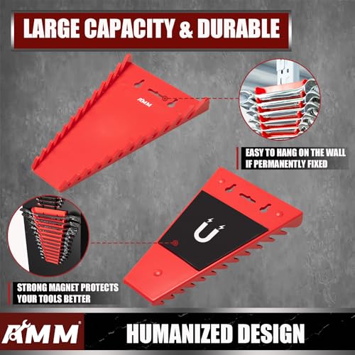 AMM 9-Piece Socket Organizer & 4 Pack Magnetic Wrench Organizer