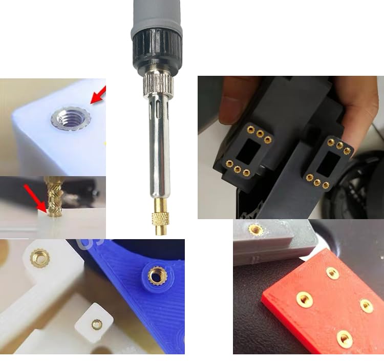 Heat Set Insert tip Tool Vertical Heat Pressing Machine Heat Brass Inserts 3D Printing Thread Knurled Nut M2 M2.5 M3 M4 M5 M6 (Heat Set Insert) Heat Set Insert
