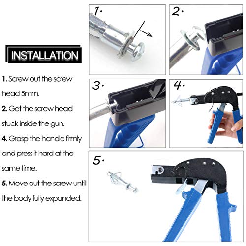 Glarks 30Pcs 5x52MM Heavy Duty Zinc Plated Steel Molly Bolt Hollow Drive Wall Anchor Screws Set for Drywall, Plaster and Tile (M5x52) hollow wall anchor