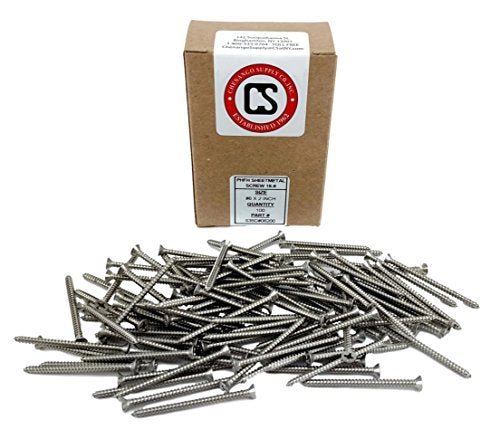 Chenango Supply #6 x 2 Stainless Flat Head Sheet Metal Screws #6 x 2"