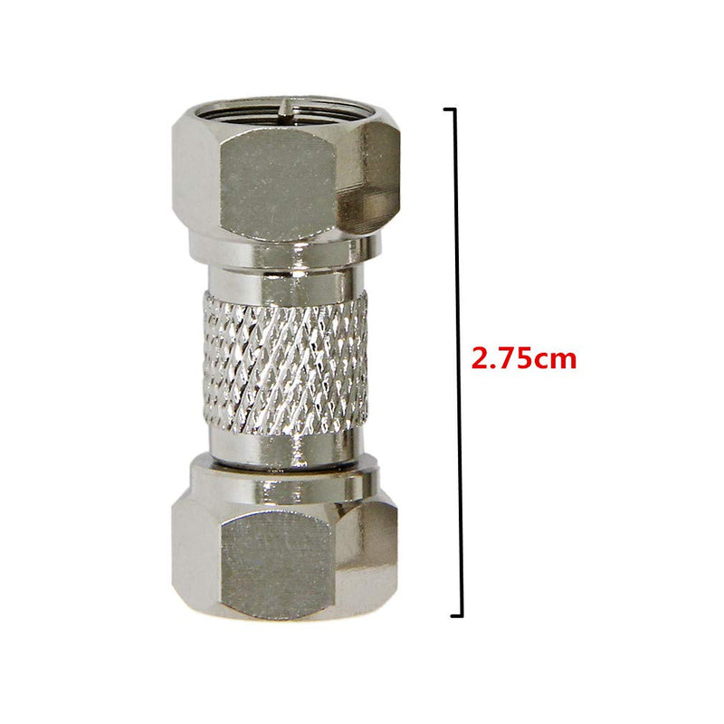 Male to Male Coax Connector, 2-Pack 75 Ohm F Type RG6 Coaxial Cable Adapter, Cable Extension Coupler for TV, Antenna, Splitter, Amplifier