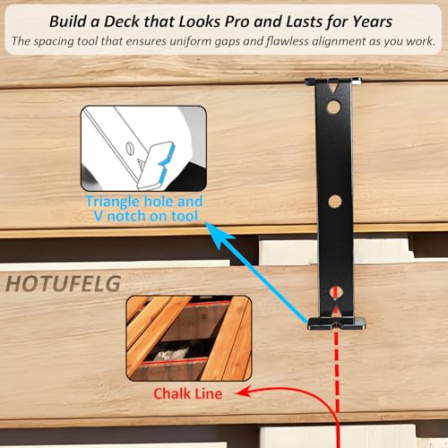 2in1 Deck Spacer Tool with Dual Spacing Sides for 5-1/2" Deck Planks, 3 Pcs