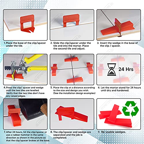Tile Leveling System – ULTRA-THIN 0.5mm (1/51 Inch) – 600 Tile Spacers – Compatible with Most Wedges – Thinnest Spacer for Narrow Grout Joints – Floor & Wall Tile Installation 600 Spacers