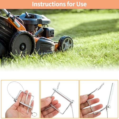 20 Packs Trailer Coupler Pin, 5/16 Inch Diameter x 2-3/4 Inch Wire Lock Pin, Heavy Duty Shaft Locking Pin, Safety Coupler Pin, Square Lock Pins for Lawn Garden 20