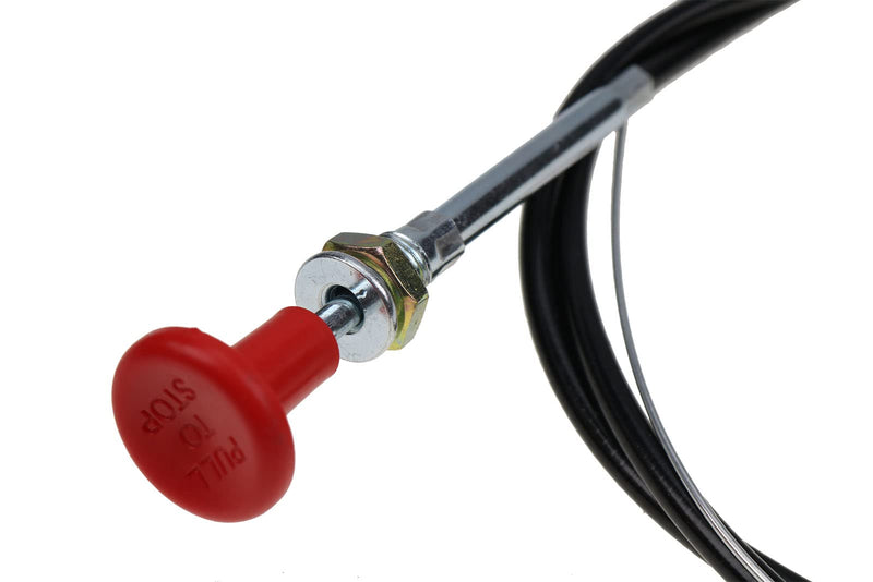 DVPARTS Universal Stop Cable w/Red Knob Shut Off Cable CC66 Compatible with Massey Ferguson 165 175 235 245 255 265 275 285 1080 1085 1100 72" Long