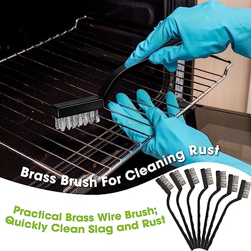 Zhehao 90 Pcs Mini Wire Brushes Set for Cleaning Rust,Solid Color Solid Color Wire Brush