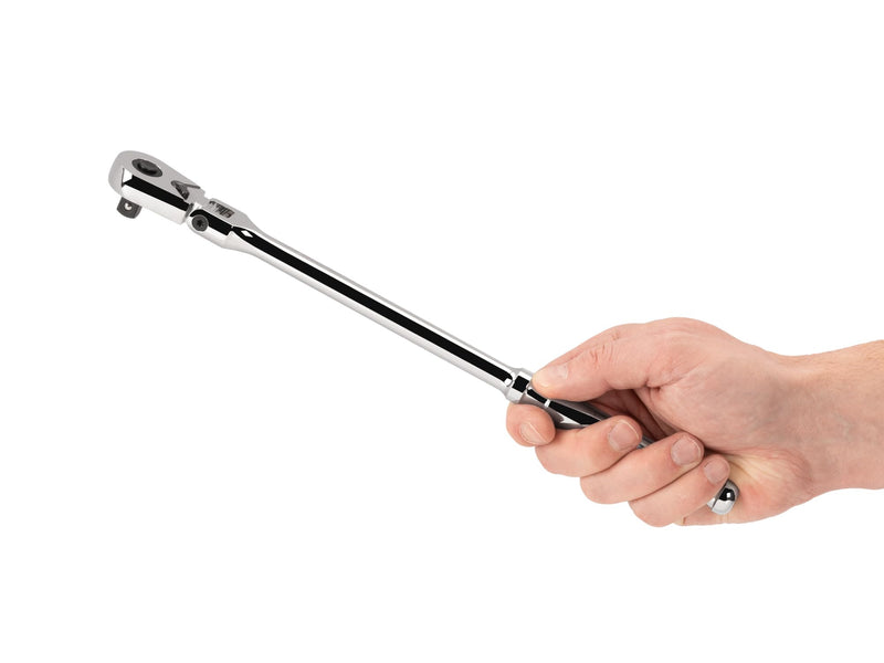 TEKTON 3/8 Inch Drive x 12 Inch Flex Head Long Ratchet | SRH31112 Quick-Release