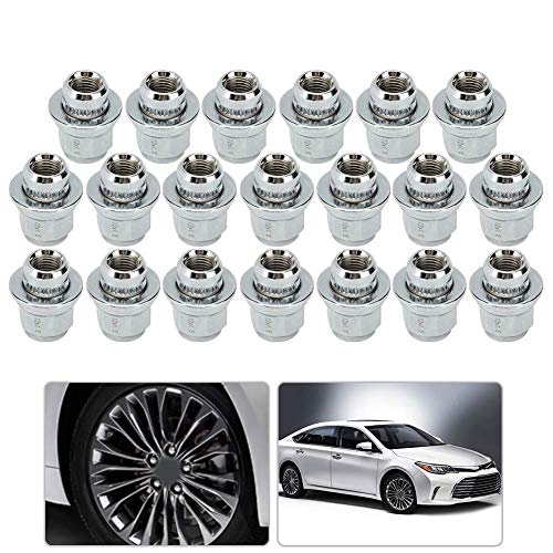 Aramox Wheel Nut, Steel Tyre Tire Nuts Car Wheel Rims Tires Nuts Fit for 2001-2016 Silver