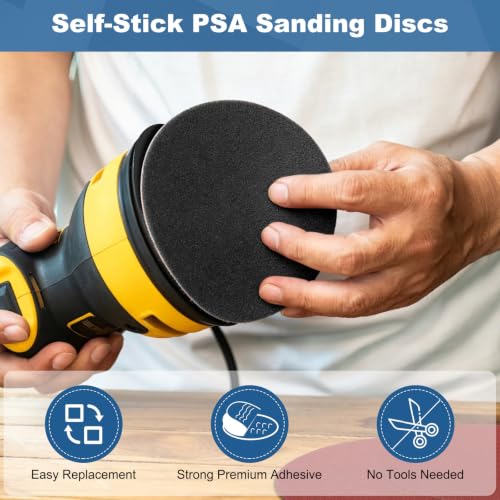 100 Pack 5 Inch PSA Sanding Discs with Quick-Release Tab 100 Grit 5"-100 Grit