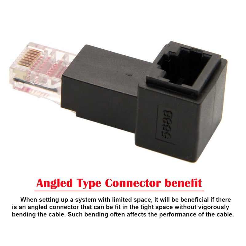 xiwai RJ45 Up Angled 90 Degree 8P8C FTP STP UTP Cat 5e CAT6 Male to Female LAN Ethernet Network Extension Adapter