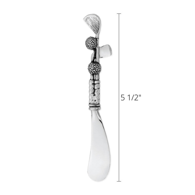UPware Golf Club Cheese Spreader Set, Zinc Alloy Butter Spreaders with Decorative Handles for Cheese, Cream, and Dips, Silver, 5.5 Inch, Set of 2