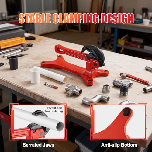 Portable Pipe Vise, Aluminum Pipe Clamp Wrench, 1/8 to 1.5 Inch