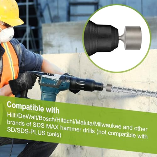Werhoo SDS-Max T Post Driver 2in, Fits SDS Max Rotary & Demolition Hammers SDS Max T-Post Driver 2in
