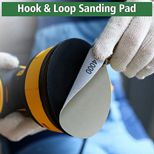 JatilEr Sandpaper 125 mm Velcro, Pack of 24 Sanding Discs Without Hole | Grit 1000/1500/2000/3000/4000/5000, Sanding Pad Round Wet Dry, Random Orbital Sander Set for Car Metal Wood