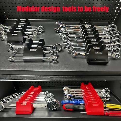 96 pcs Magnetic Modular Wrench Organizers for Tool Drawers - Wrench Rack with Metric&SAE Labels,Tool Storage Set Wrench Holder,Festival for Father and Boyfriend 96 PCS