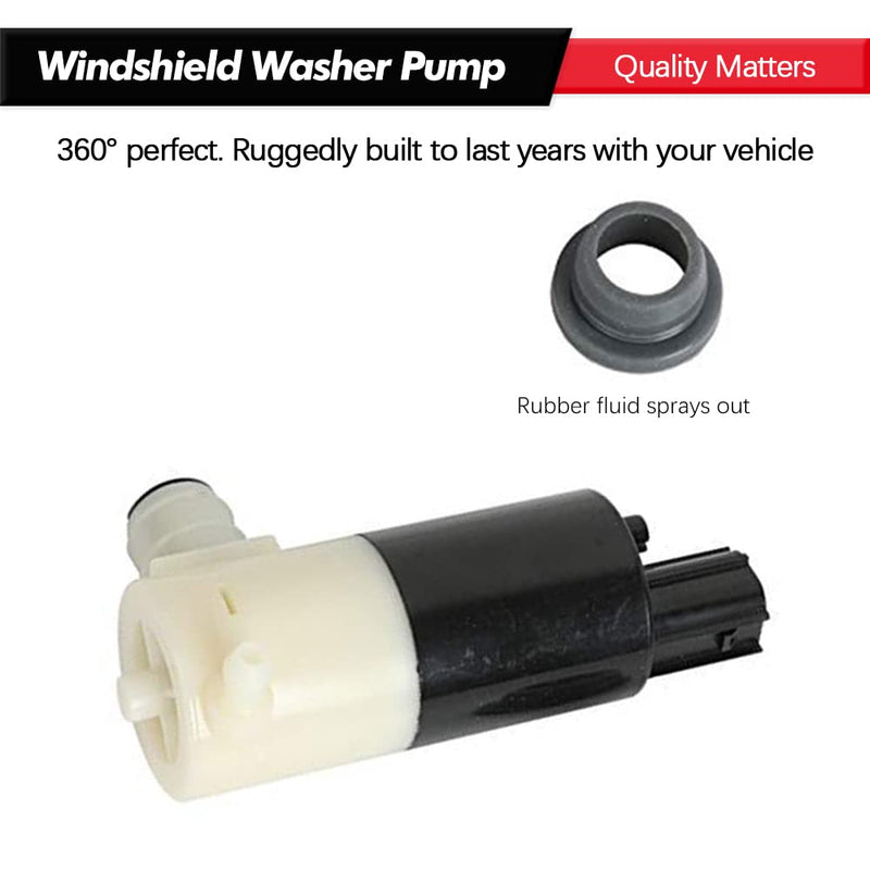 Windshield Washer Pump w/Grommet Replacement for Chrysler Dodge Ford Jeep Lincoln Replaces OEM 05103452AA, 05011807AB, 55077241AA, 05013160AA