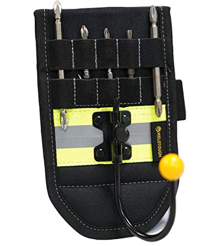 MELOTOUGH Left/Right Handed Belt Cordless Drill Holster for Tool Belt + Cordless Drill Holder Hook Tape Measure Clip Drill/Power Tool Holder with Drill Bit