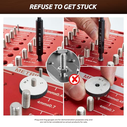 Thread Checker with Wider Spacing, 44 SAE & 44 Metric Bolt Size Finder