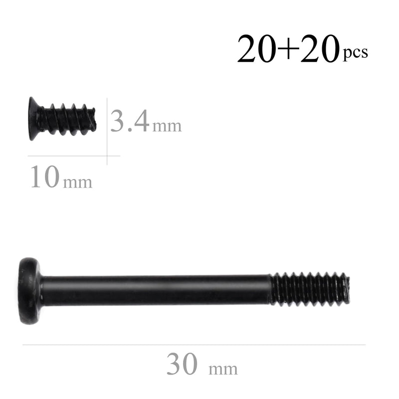 SGTKJSJS Computer Cooling Fan Mount Screws Kit - Long & Short Screws (#6-32x30mm, M5x10mm) - 20PCS Each