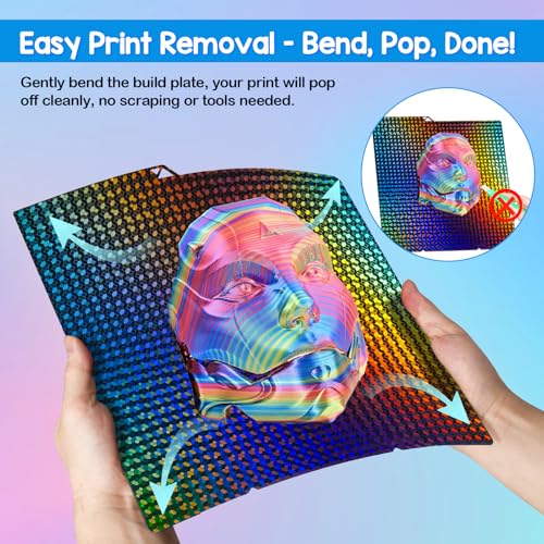 PES Kobra S1 Build Plate 264x276mm, Mosaic Ball+Pinwheel PES Spring Steel Sheet Flexible Bed Plate for Anycubic Kobra 3 Max, Kobra 3 Max Combo 3D Platform