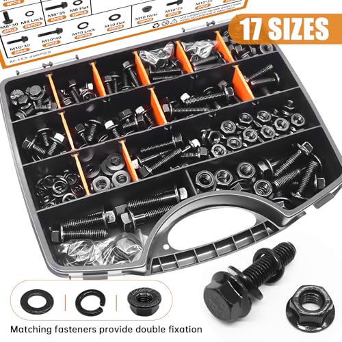 mankk 700PCS M6 Bolt Kits and 400PCS Metric Grade 10.9 Flange Bolts