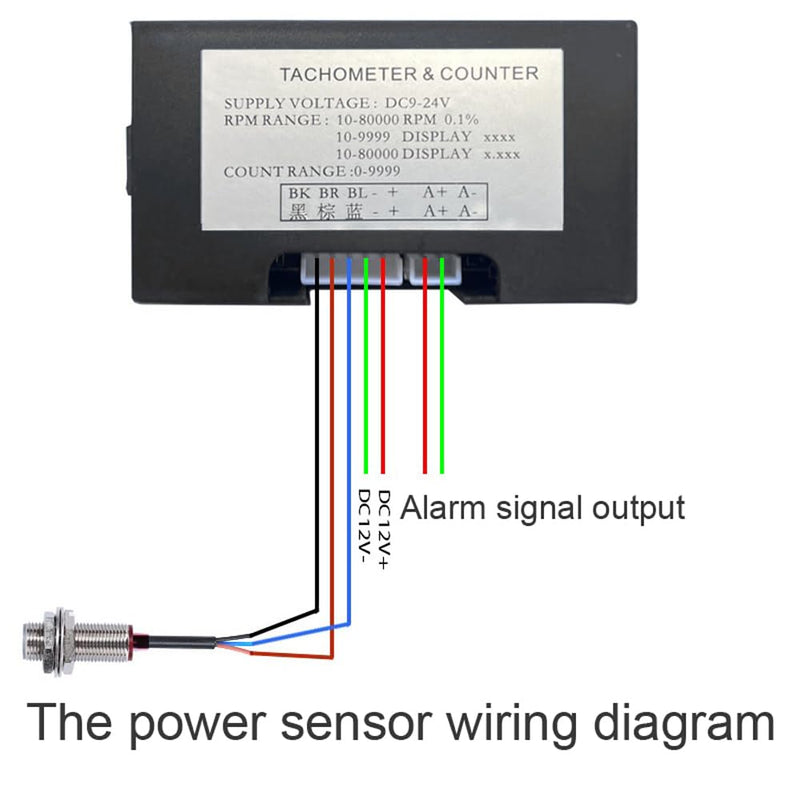 YH-TC01 Digital Tachometer High Precision LED Digital Display Motor Tachometer with Hall Sensor Motor Speed Detector