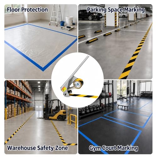 Floor Tape Applicator, Tape Applicator with Cutting Function. 1"- 2 inches wide adhesive tape