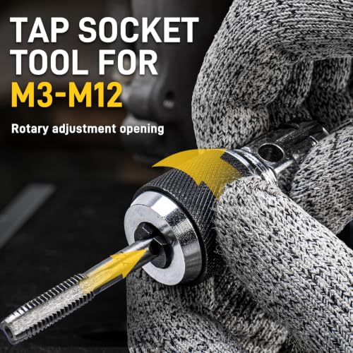 YIYEIE 8PC Ratcheting Tap Handle, 2-IN-1 Extendable Tap Wrench & Die Handle