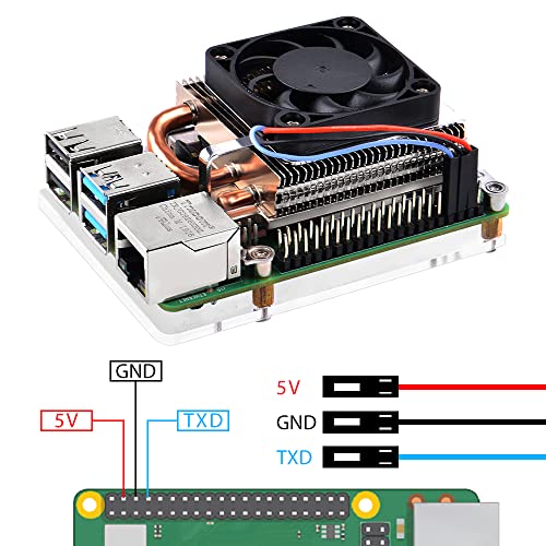 GeeekPi Ultra Thin ICE Tower Cooler for Raspberry Pi 4, Aluminum Active Cooler with 40 x 40 x 7 mm PWM Fan for Raspberry Pi 4 Model B 8GB/4GB/2GB For Pi 4