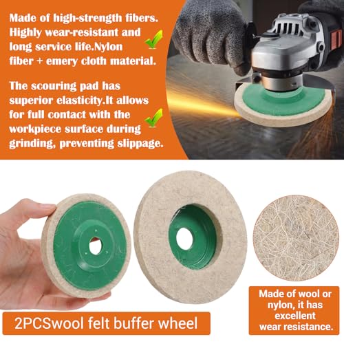 18 Pack 4 Inch Buffering Wheels Polishing Kit with Compound for Angle Grind