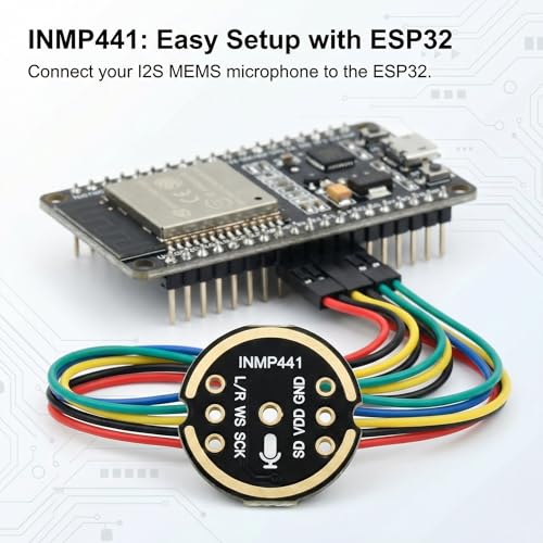 3pcs INMP441 Omnidirectional Microphone Module, I2S MEMS Interface Microphone Compatible with Arduino ESP-32 for and Professional Audio Recording Module