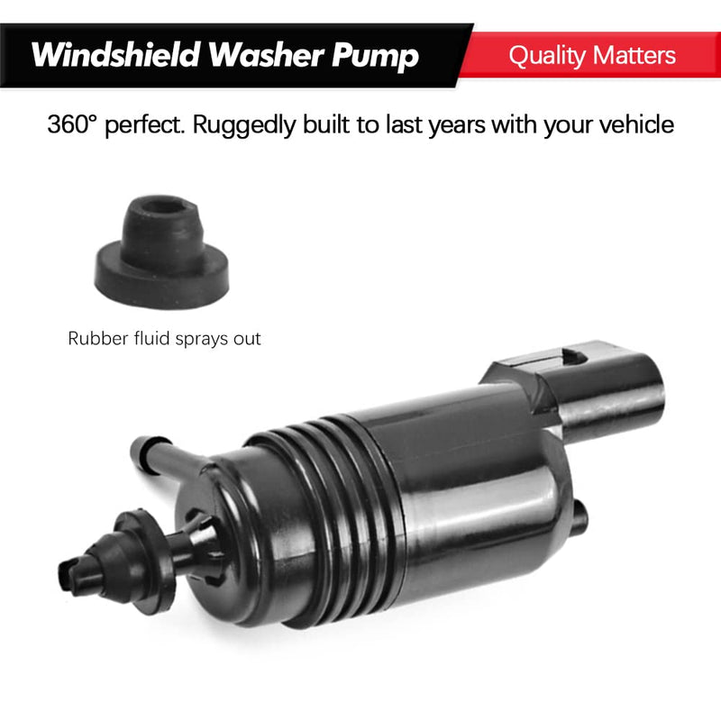 Front Windshield Washer Pump w/Grommet Replacement for Chevy Silverado 1500, 2500,3500, GMC Acadia, Sierra 1500, 2500, 3500, Cadillac CT6, XT4, XT5, Buick LaCrosse Replaces OEM 22999423, 84518407