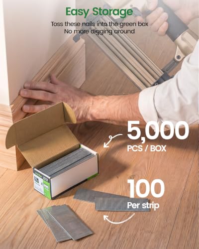 meite 18 Gauge Brad Nails 1-Inch Length F25, Galvanized Finish Ideal for Upholstery, Trims, Woodworking 5,000 PCS/Box (1 Box) 1 Inch 1 Box