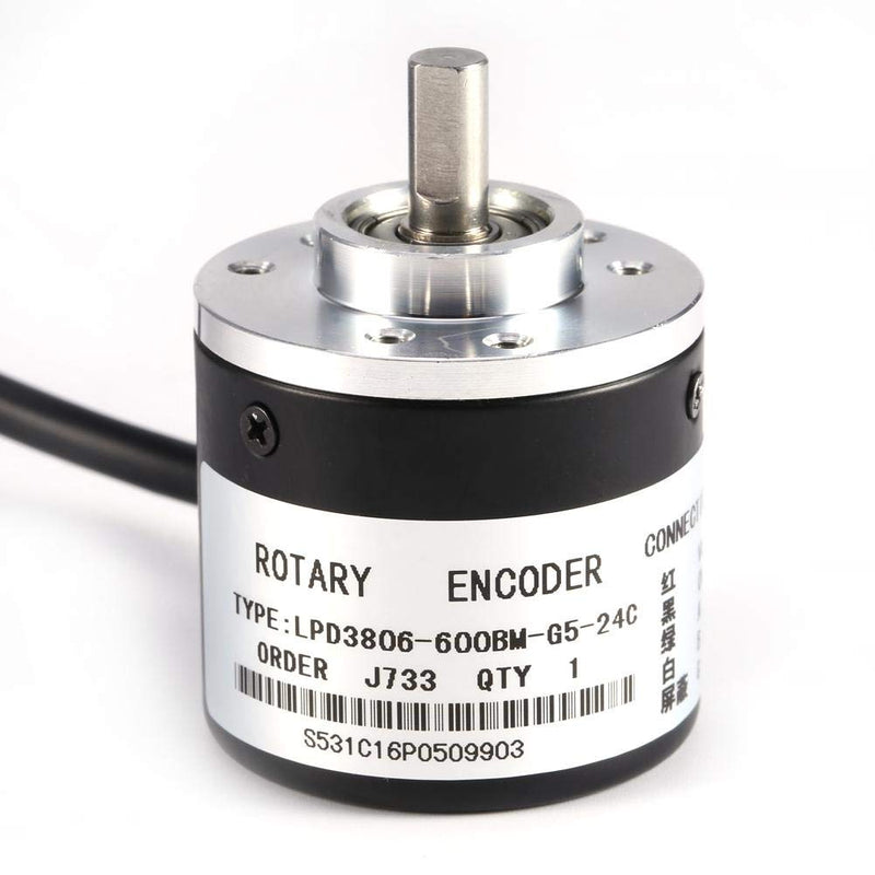 600P/R incremental rotary encoder, incremental rotary encoder module, 600P/R photoelectric incremental rotary encoder 5V - 24V AB 2 - phase shaft 6mm