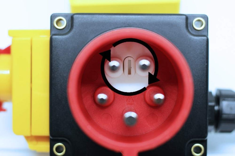 Switch - plug combination 3-phase 400V with 80cm cable, phase inverter and magnetic emergency stop switch - identical to KEDU KOA7 400V