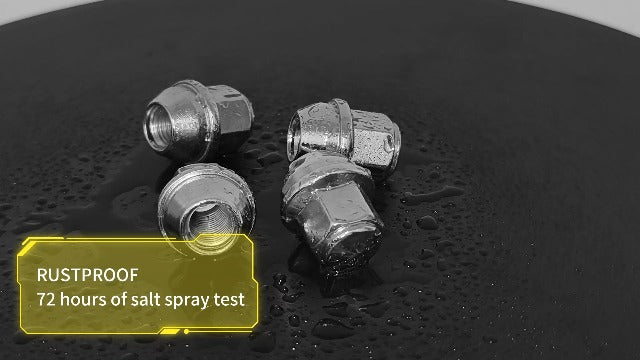 TIROL 20pcs M12X1.5 Lug Nuts, Compatible with 2012-2020 Fusion/2013-2022 Escape/2009-2018 Focus, One-Piece Design Factory Chrome Acorn Wheel Lugnuts - 1.25" Height 3/4" Hex Silvery