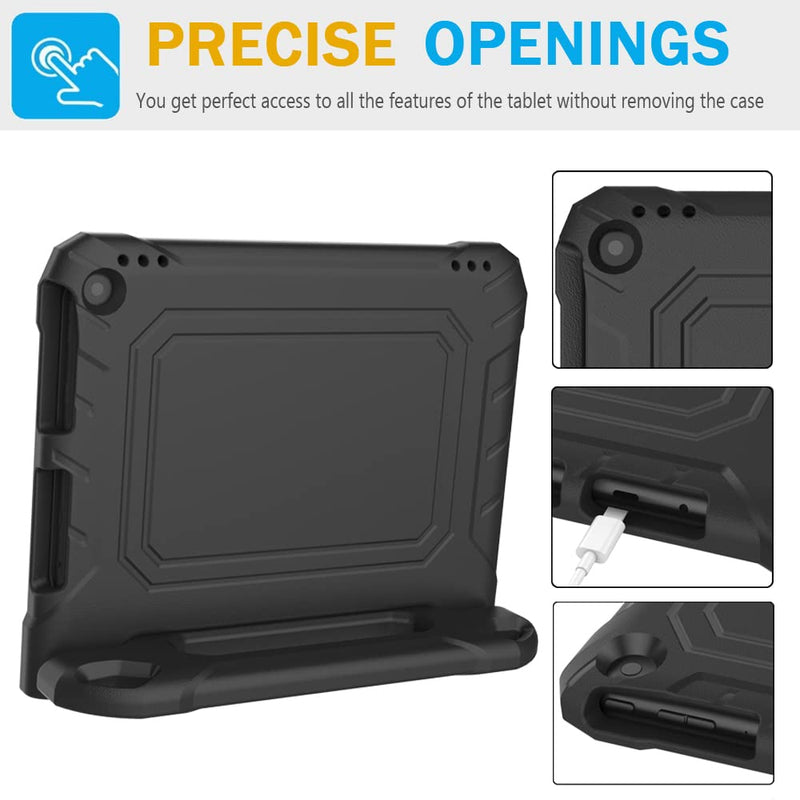 DJ&RPPQ 10 Tablet case for Kids Incompatible with iPad TCL 10 inch Tablets(Only 13/11th Gen, 2023/2021), Light Weight Shockproof Case with Built-in Screen Protector Handle Stand Case -Black KF-Black