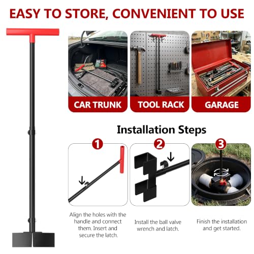 Ball Valve Wrench and Water Valve Key, Adjustable Handle from 16.3- 43.3in