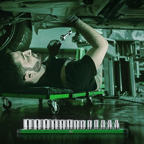 SK 3/8" Drive Socket Set, SAE Sockets, 13-Piece, 1/4" to 1" Shalllow