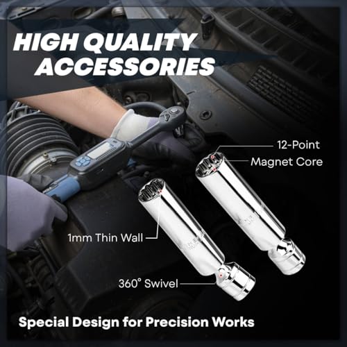 3/8 Torque Wrench Digital (5.02-99.6 Ft.Lb / 6.8-135Nm) Black&blue 3/8" 5.02-99.6 Ft.Lb Digital Torque Wrench Set-1