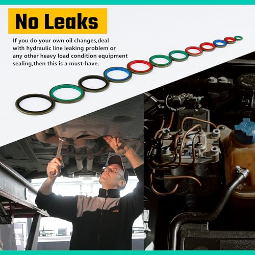 KOOTANS 240PCS 12 Sizes NBR Metal Bonded Sealing Washer Assort Kit