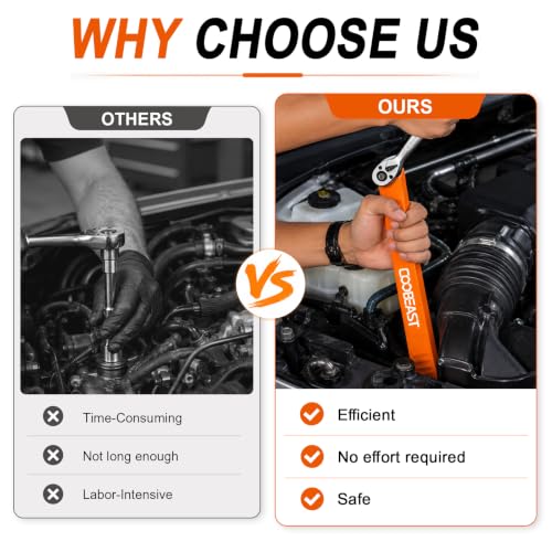 Pro Offset Extension Wrench 19PCS, Impact Wrench Extender Tools Socket Set 16.34inch Orange