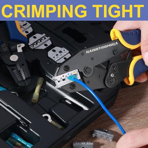 haisstronica 6PCS Crimping Tool Set, Interchangeable Terminal Dies Crimping Tool Set - 6PCS with Solar