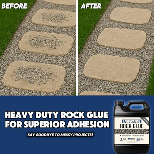 Landscape Mulch & Rock Glue – Heavy-Duty Ground Cover Adhesive for Mulch, Wood Chips, Pebbles & Gravel – Weather-Resistant Landscaping Bonding Spray (Rock Glue, 32 oz)