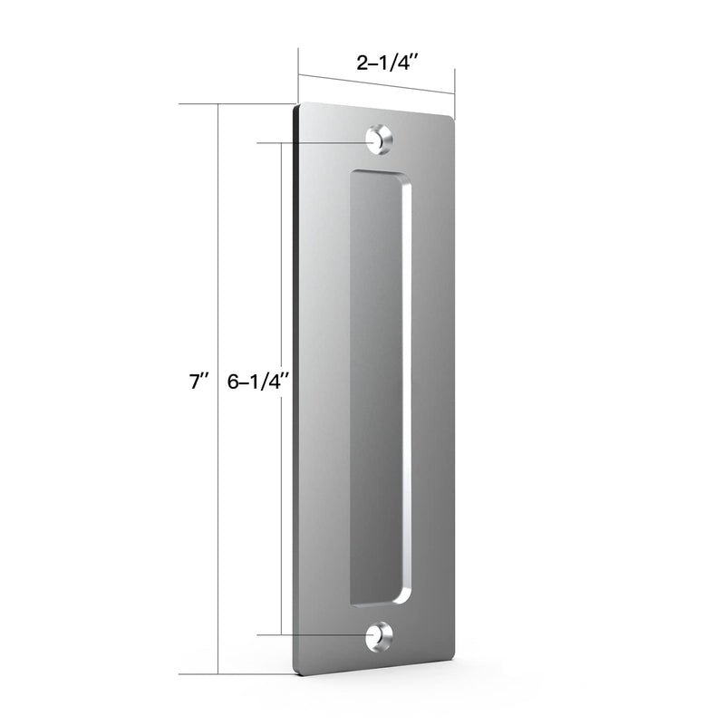Orgerphy Stainless 7” Barn Door Handle Finger Pull Set (2 Pack)| Heavy Duty Modern Simple Invisible Handle for Gates Garages Sheds Barn Door, Pocket Door | with Flat Bottom Easy to Install(2 Pack)